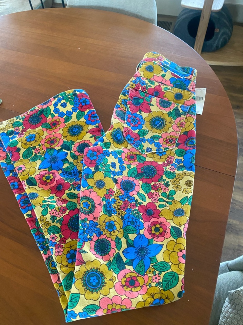MOTHER Women's Boot Cut Jeans in Yellow Multi Floral